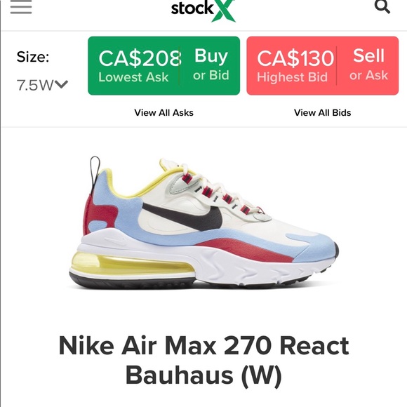 Nike Shoes - Nike Air Max 270 React Bauhaus 7.5W